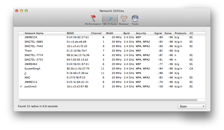 osx wifi scanner