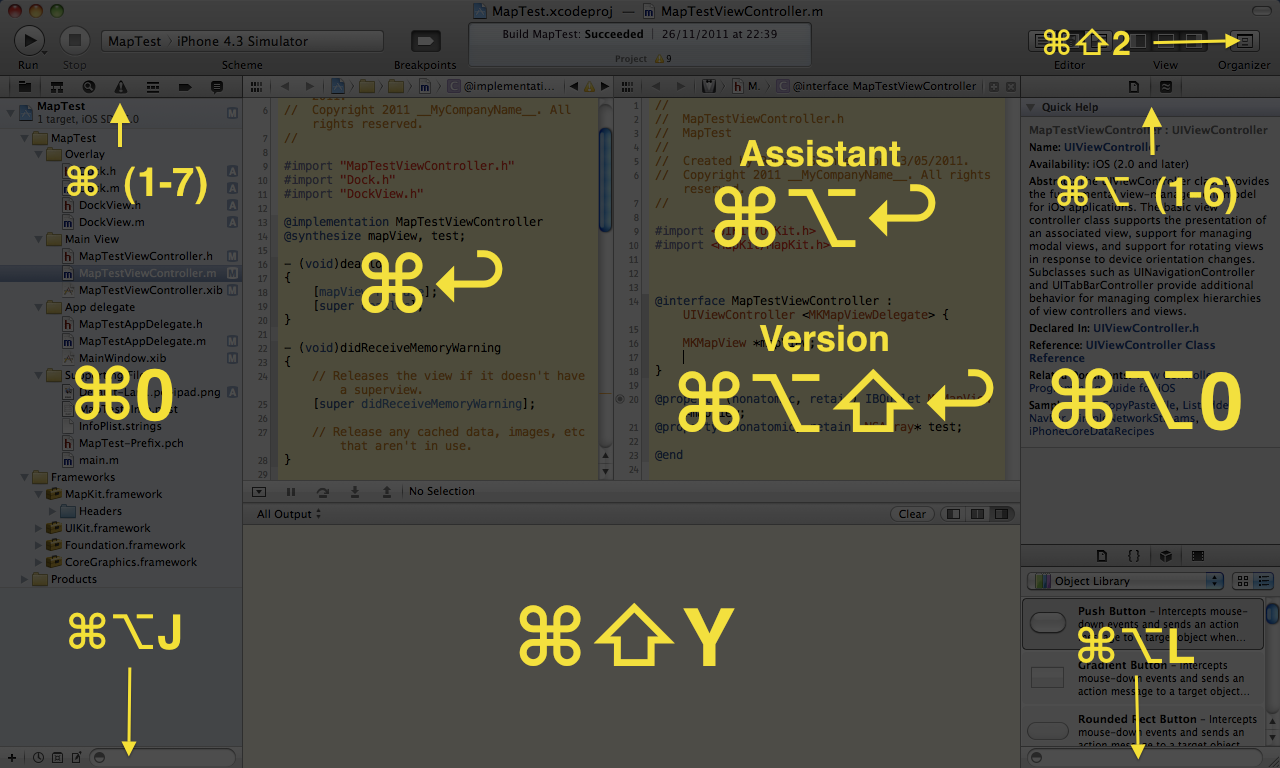 Xcode shortcuts